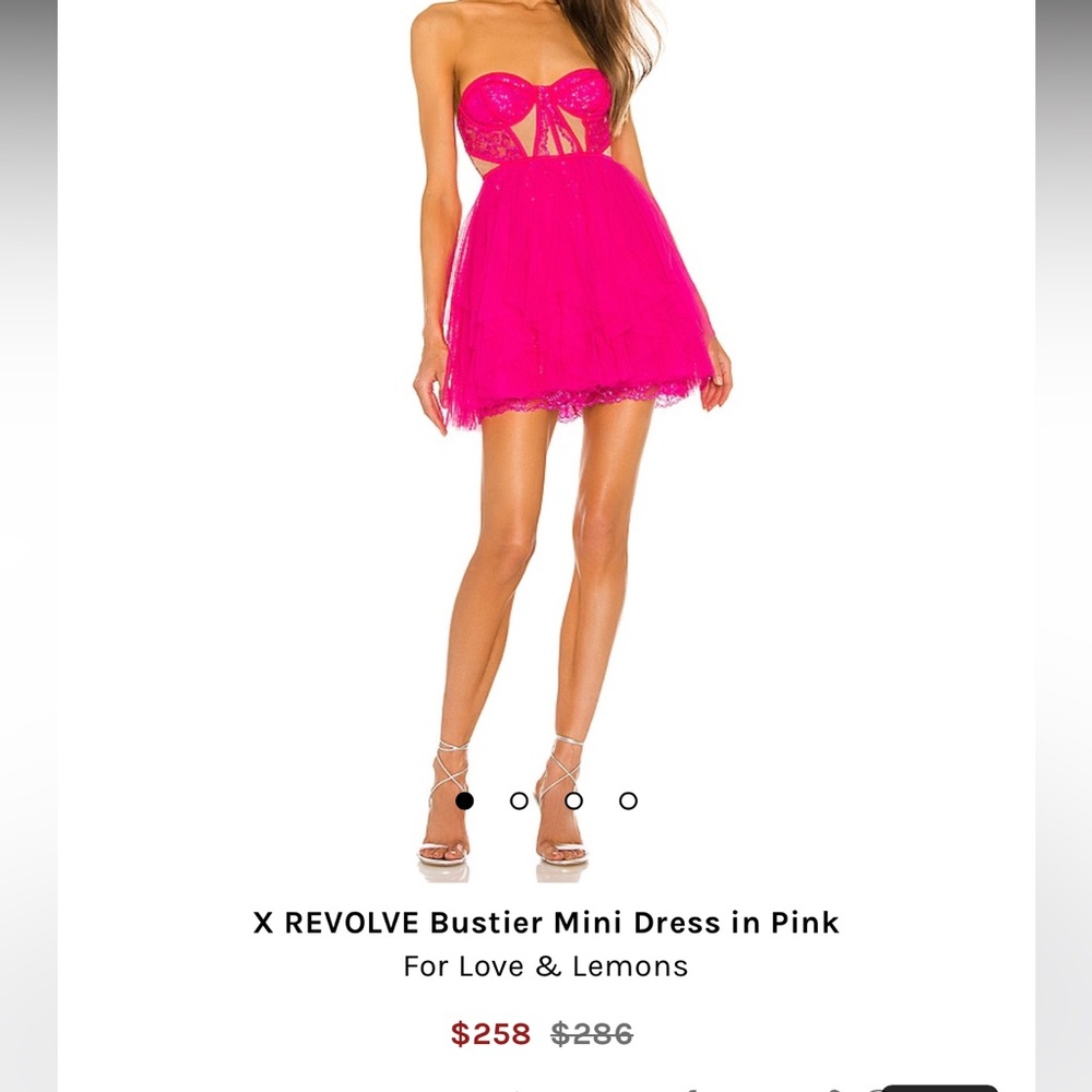 For love and lemons pink bustier dress worn once in perfect condition